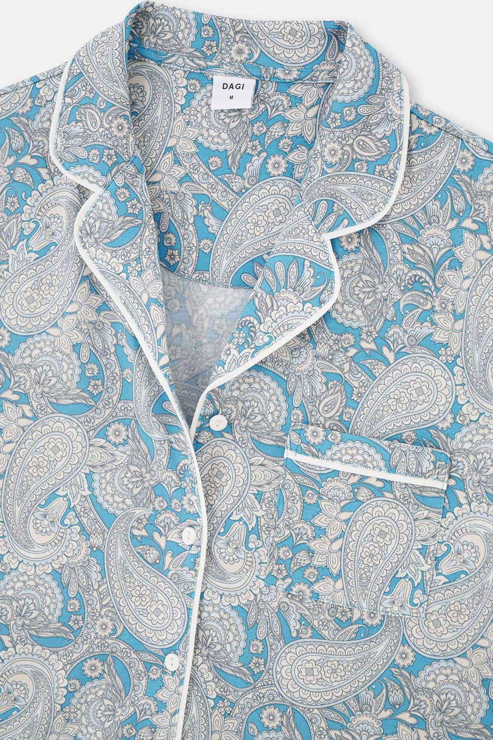 LIGHT BLUE SHIRT COLLAR SHAWL PATTERN KNITTED PAJAMAS