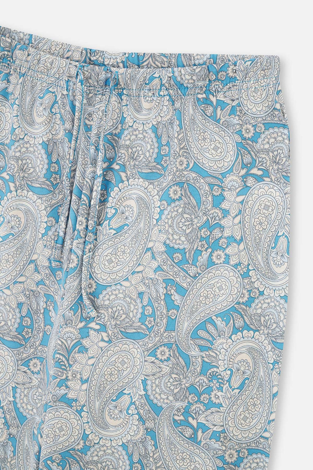 LIGHT BLUE SHIRT COLLAR SHAWL PATTERN KNITTED PAJAMAS