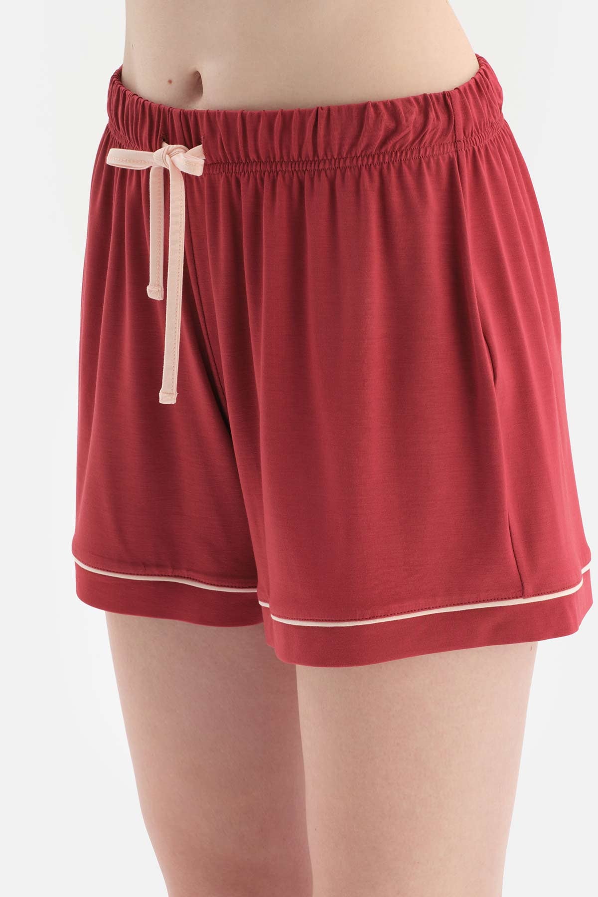 WHITE SHORT SLEEVE PRINTED KNITTED SHORTS PAJAMAS