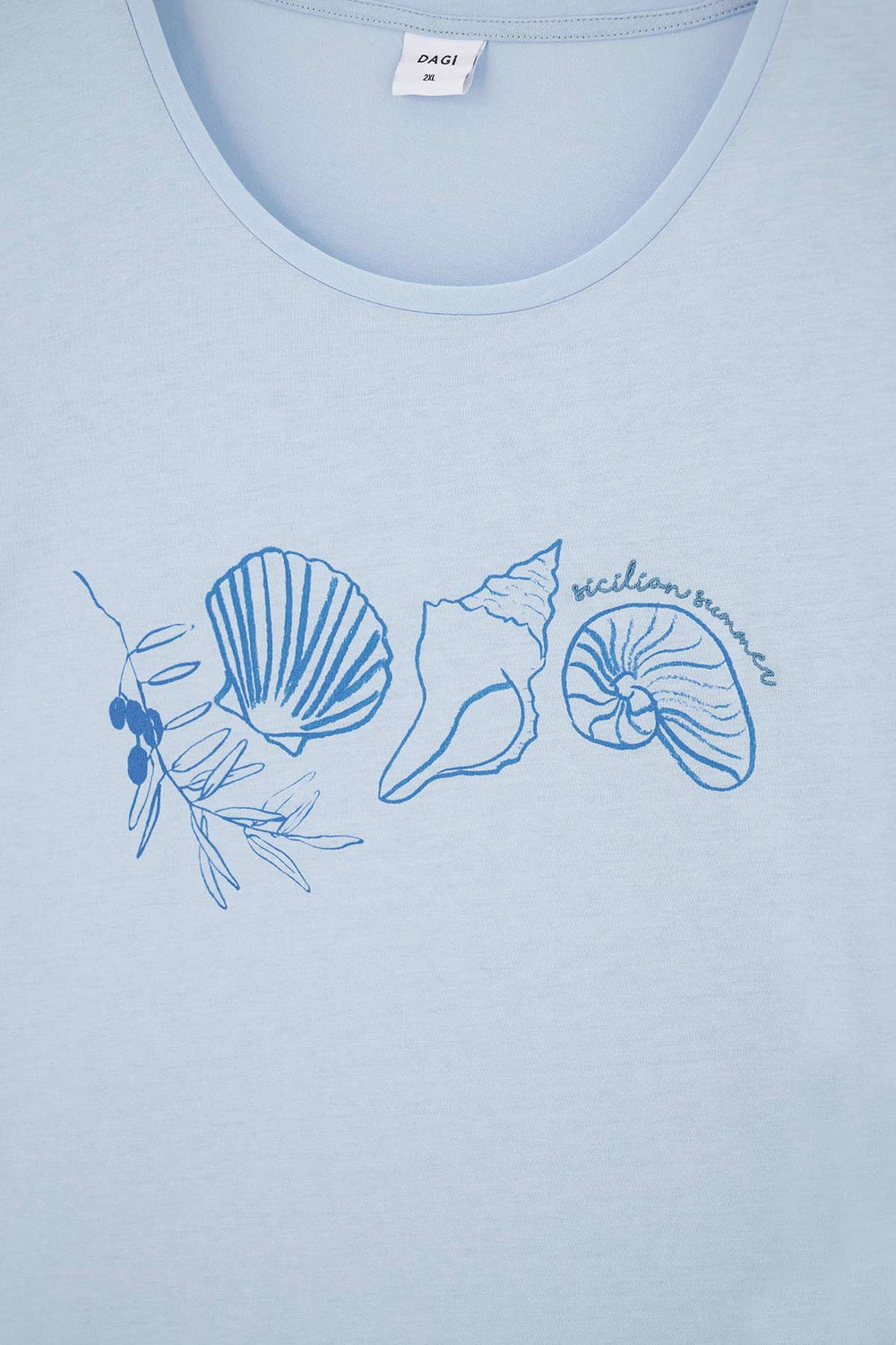 LIGHT BLUE PRINTED KNITTED NIGHTSHIRT