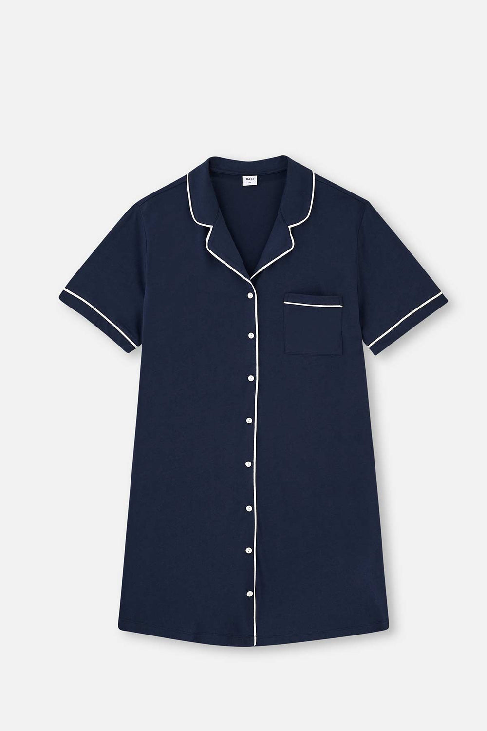 NAVY KNITTED NIGHTSHIRT WITH BUTTON