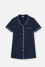 NAVY KNITTED NIGHTSHIRT WITH BUTTON