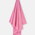 Pembe Çizgi Dokulu Düz Renk Havlu 85X150