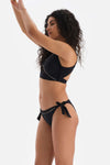 Siyah Düşük Bel Kalın Bağcıklı Bikini Altı