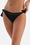 Siyah Düşük Bel Kalın Bağcıklı Bikini Altı
