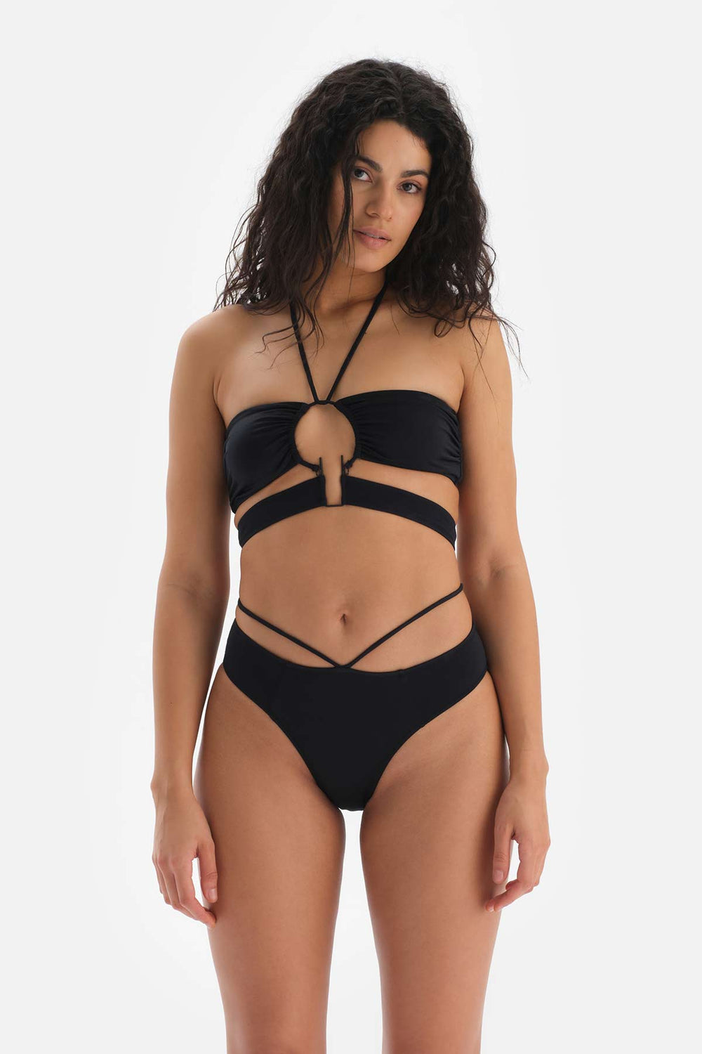 Siyah Ipli Brazilian Bikini Altı