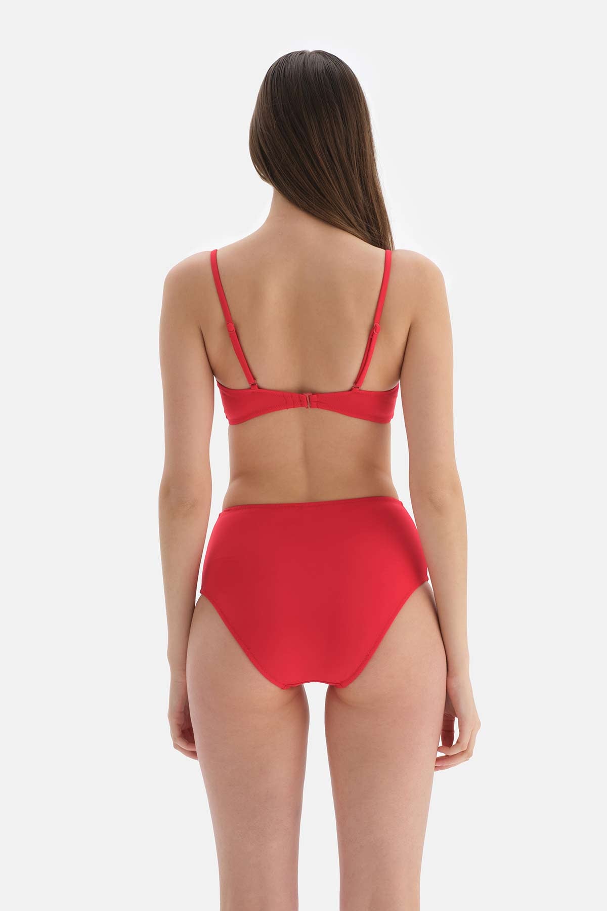 Kırmızı Straplez Kaplı Bikini Üstü