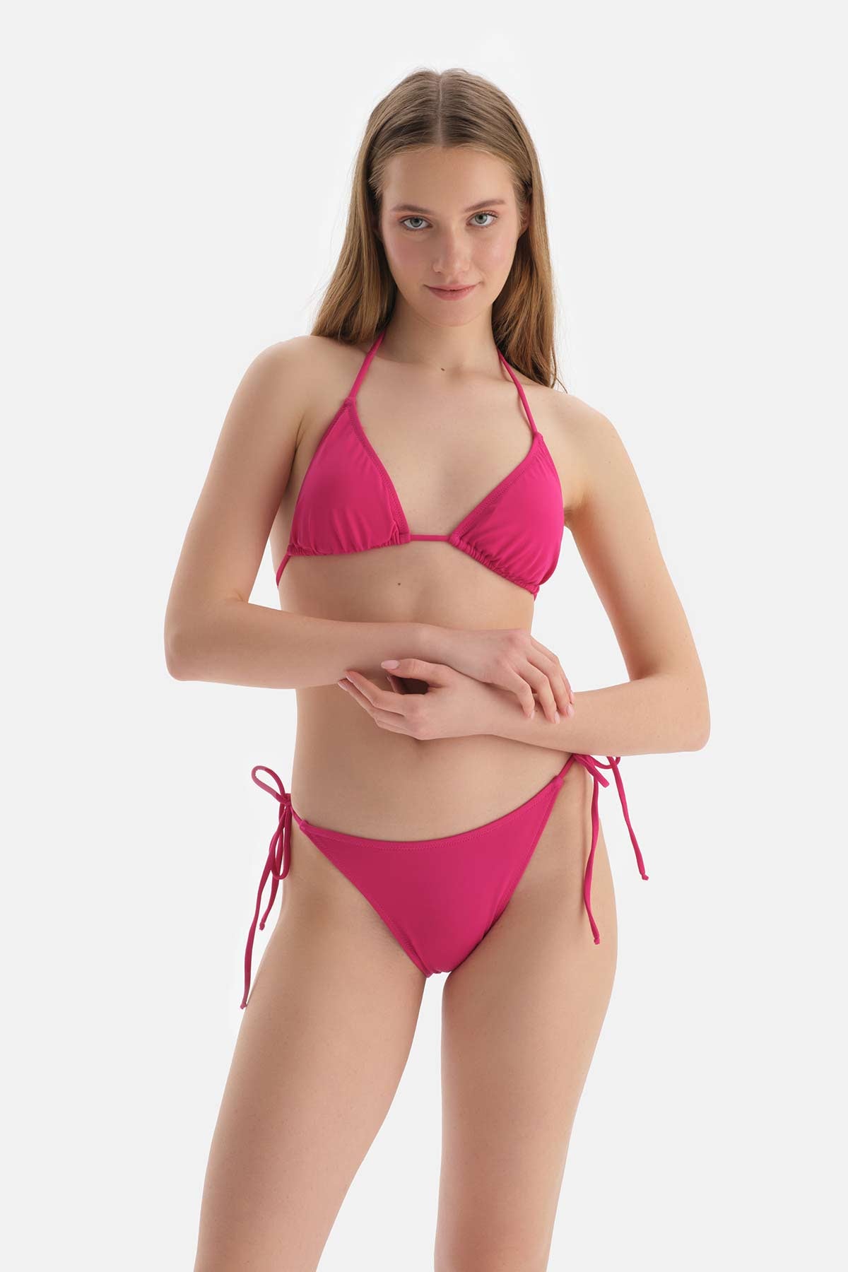 Fuşya Üçgen Küçük Bikini Üstü