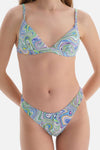 Lila - Yeşil Üçgen Küçük Bikini Üstü