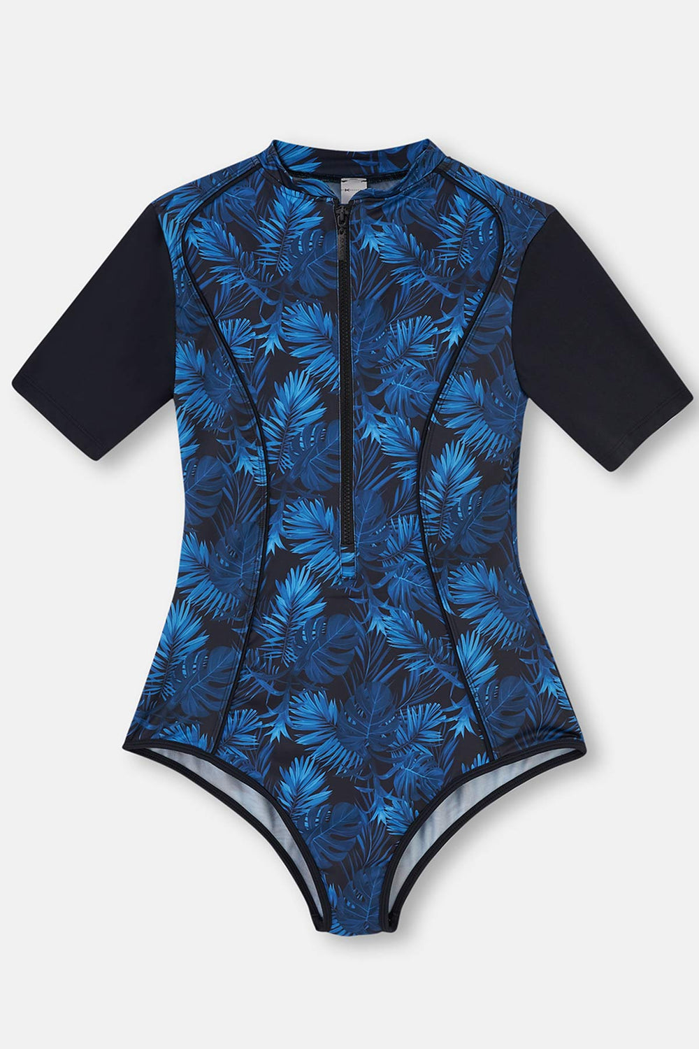 Siyah Fermuarlı 3 Parçalı Tesettür Mayo Seti