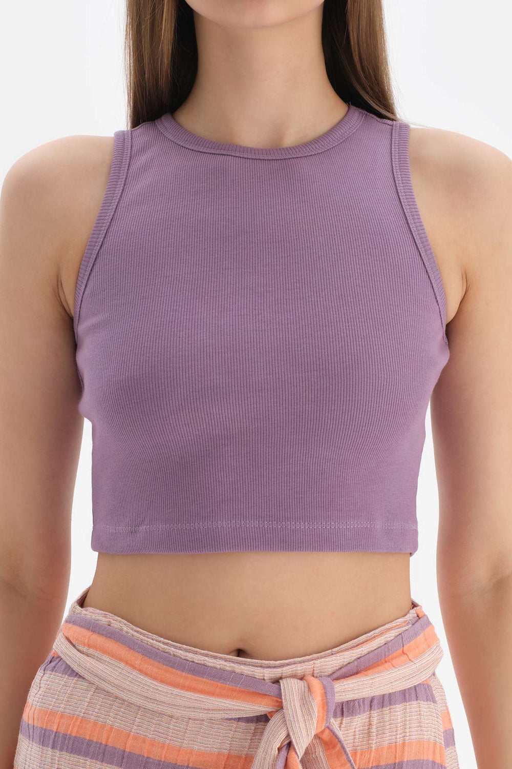 Lila Ribanalı Crop
