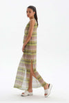 GREEN - ECRU DRESS