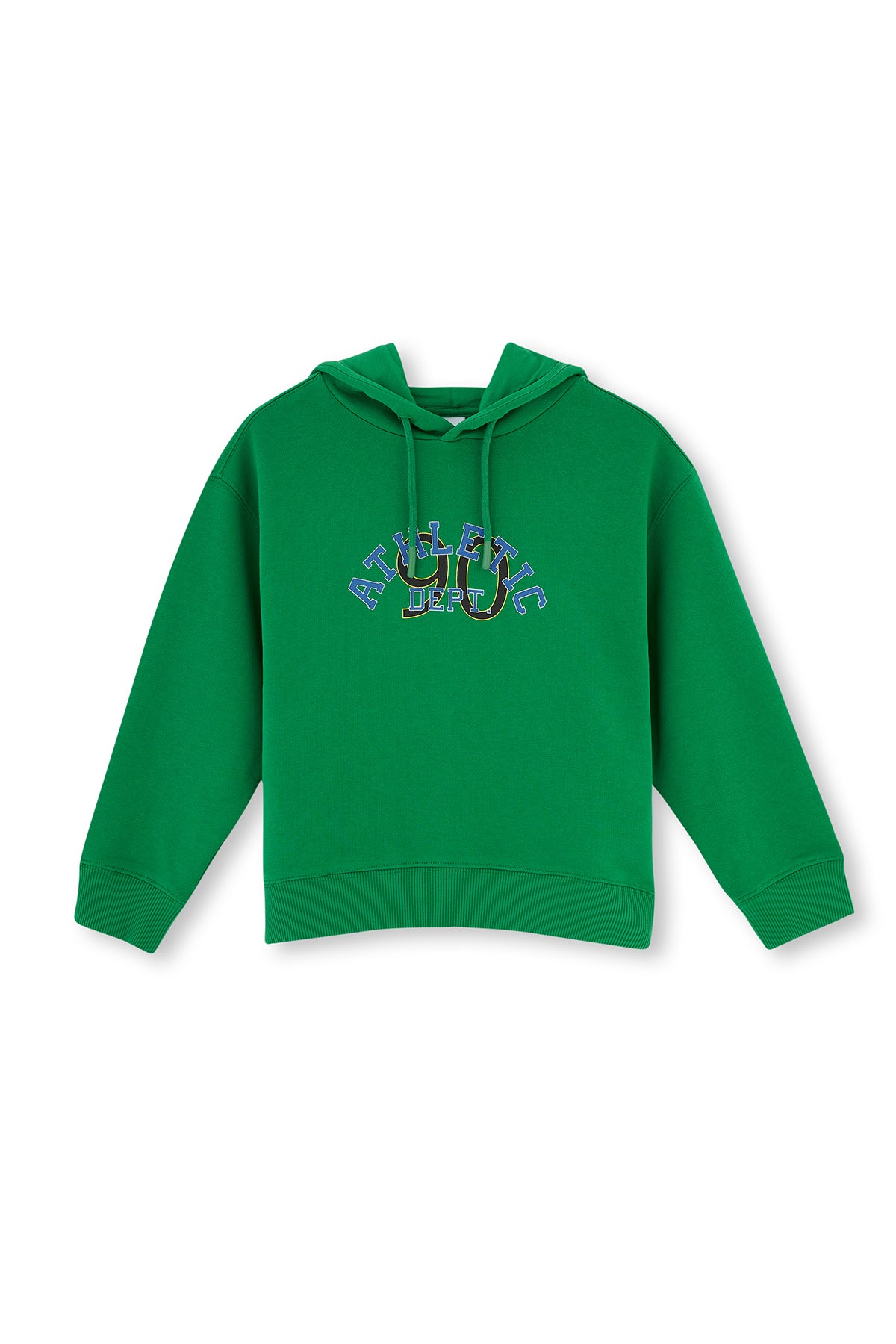Green HOODED SLOGAN PRINTED UNISEX SWEATSHIRT