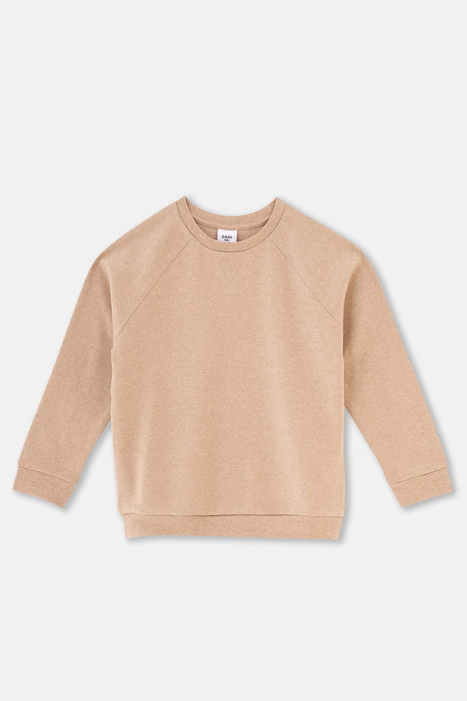 Brown Melange RIB DETAILED BIS COLLAR SWEATSHIRT