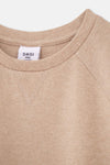 Brown Melange RIB DETAILED BIS COLLAR SWEATSHIRT