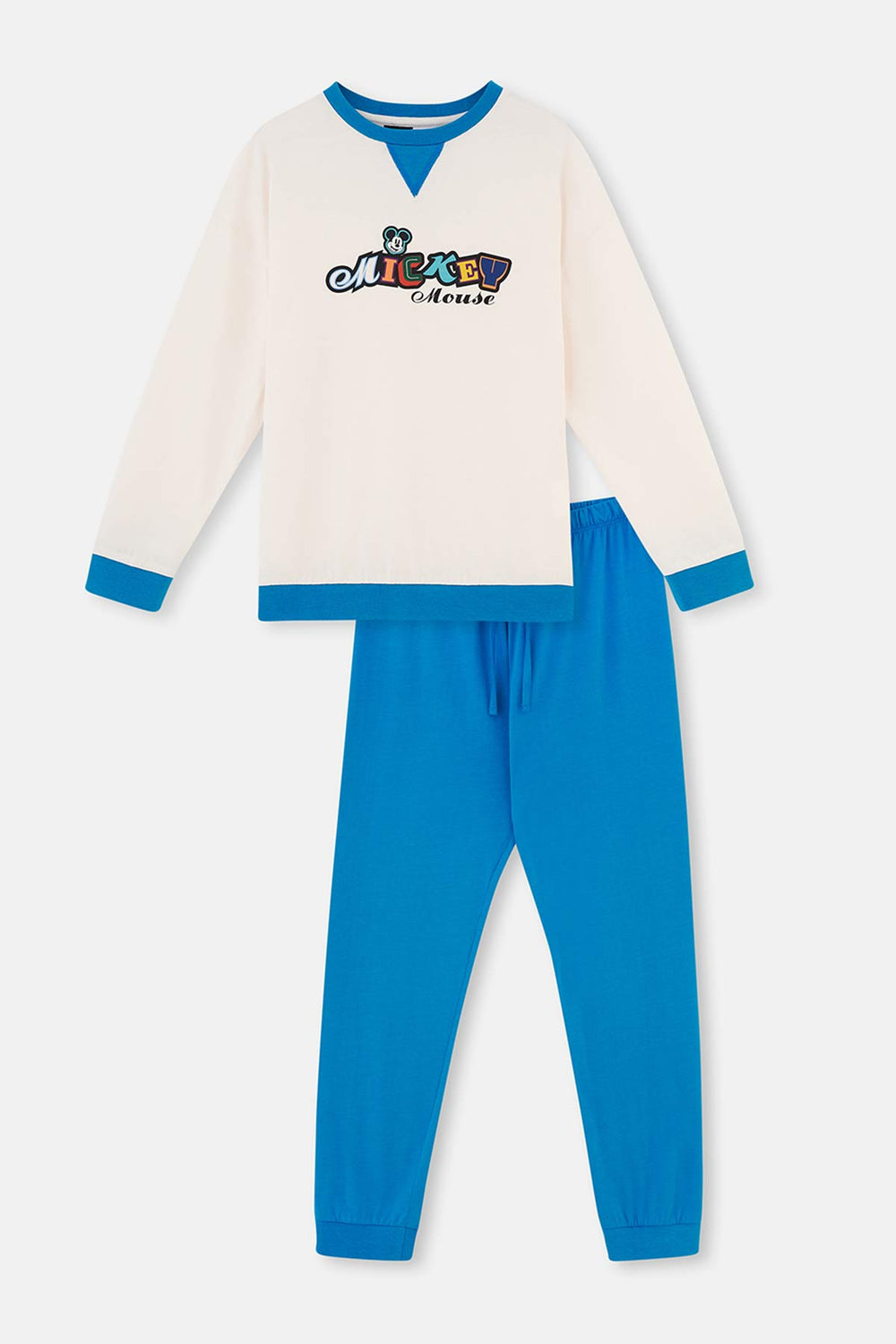 Ecru MICKEY MOUSE LICENSED LONG SLEEVE KNITTED PAJAMAS SUIT