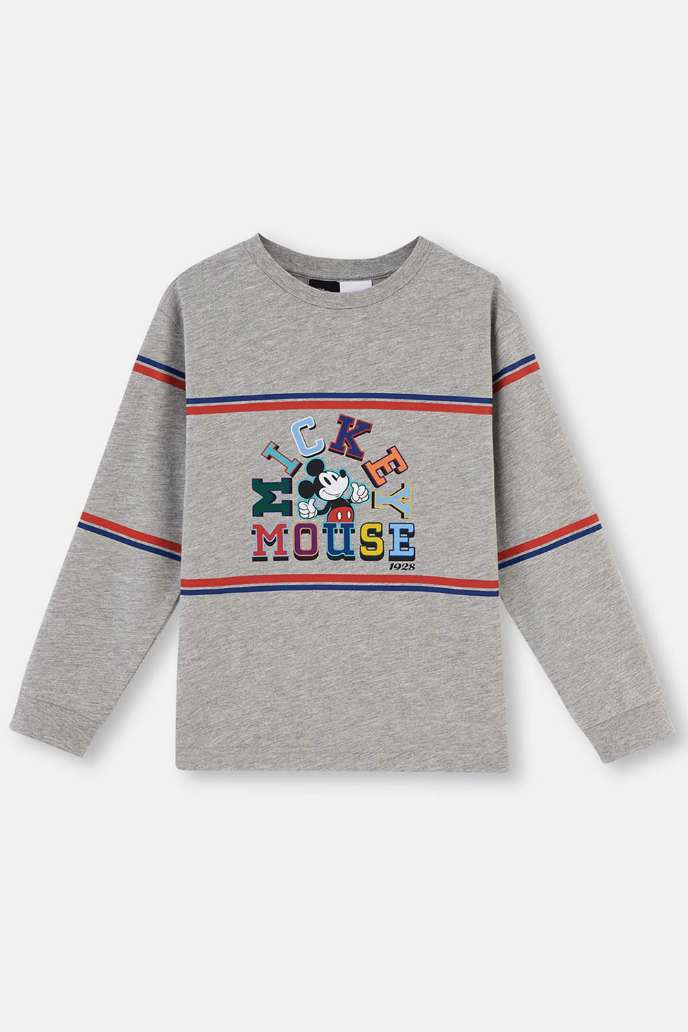 Grey Melange MICKEY MOUSE LICENSED CREW-NECK LONG SLEEVE PAJAMAS SUIT