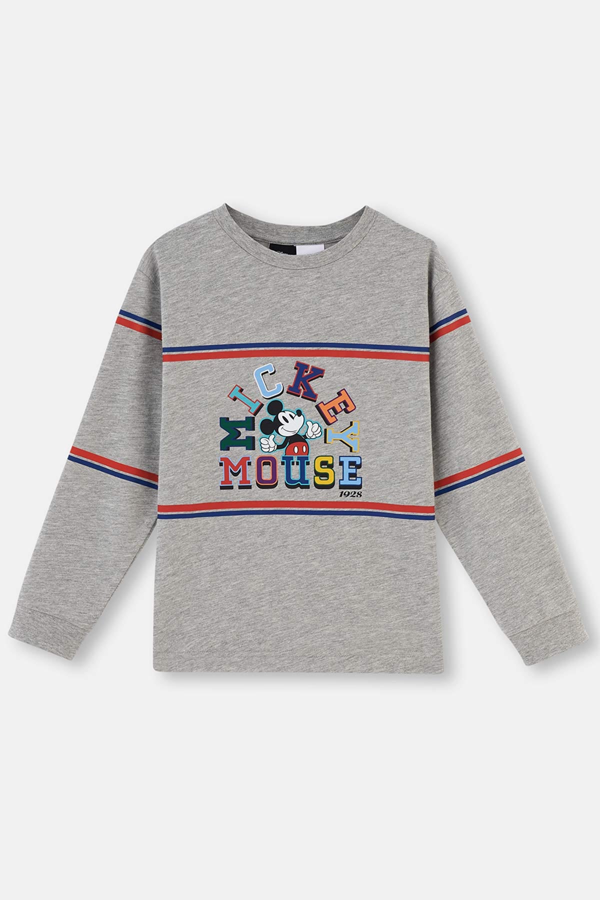 Grey Melange MICKEY MOUSE LICENSED CREW-NECK LONG SLEEVE PAJAMAS SUIT