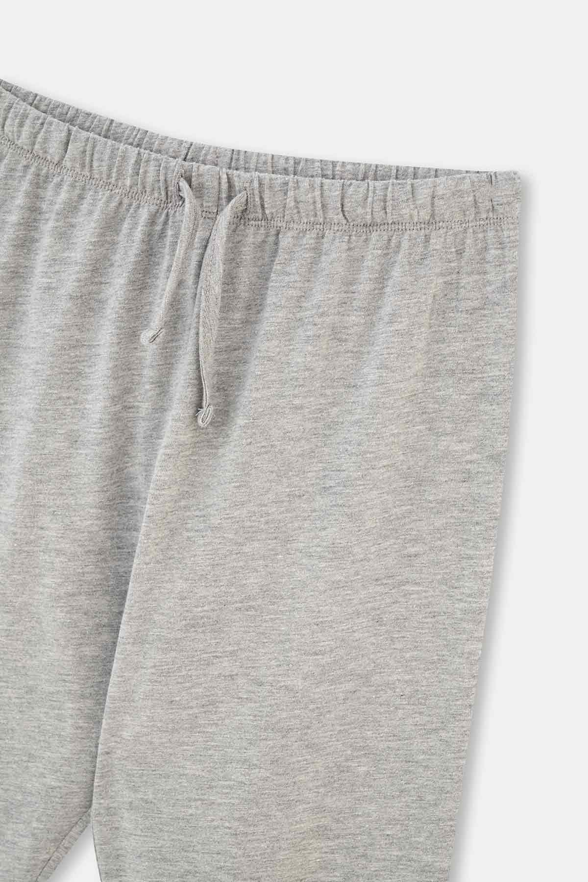 Grey Melange MICKEY MOUSE LICENSED CREW-NECK LONG SLEEVE PAJAMAS SUIT