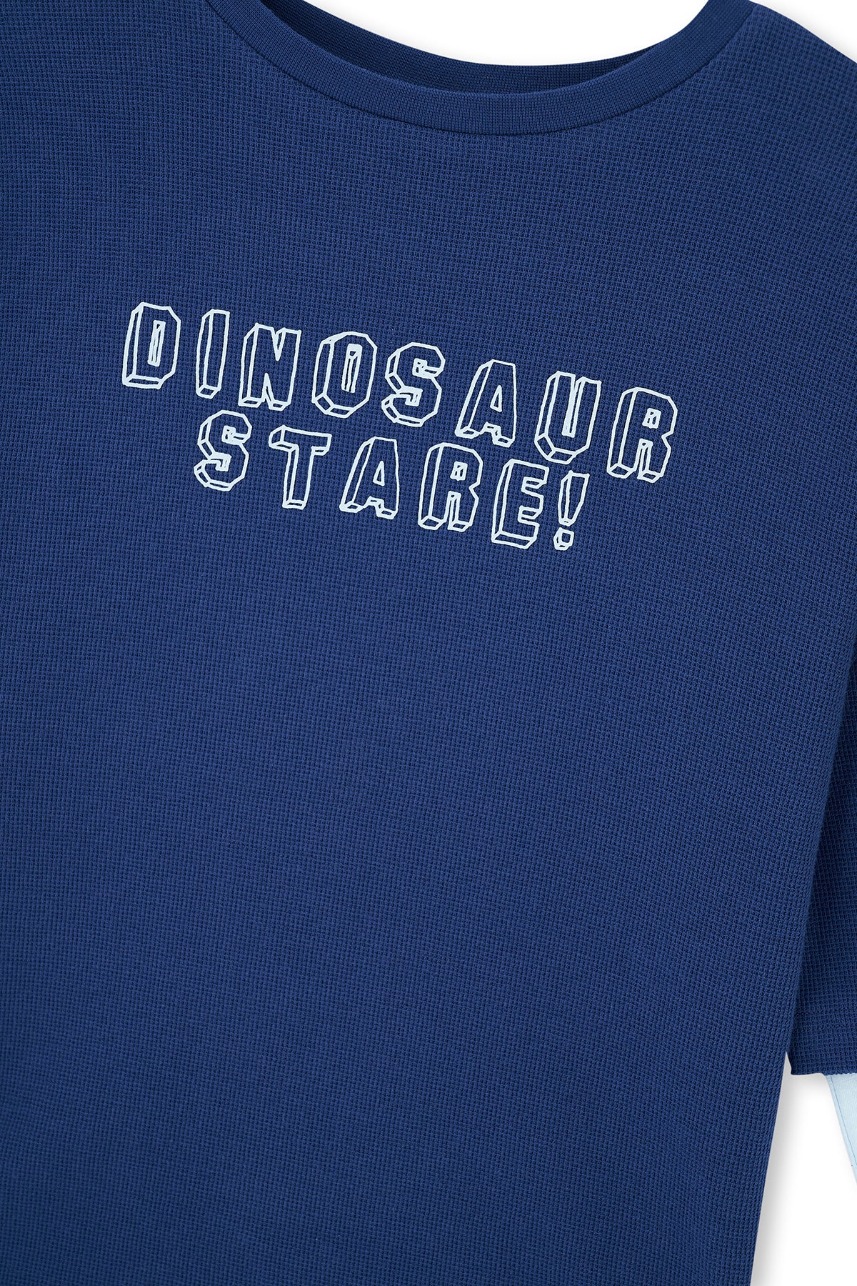 Navy SLOGAN PRINT DETAILED LONG SLEEVE PAJAMAS