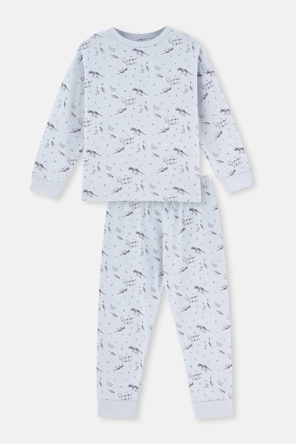 Blue DINOSAUR PRINTED LONG SLEEVE PAJAMA SUIT
