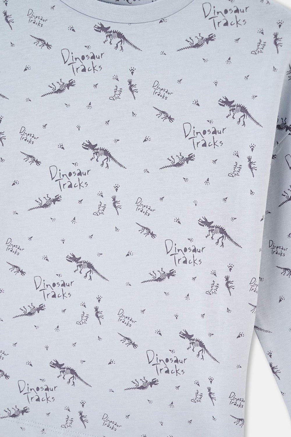 Blue DINOSAUR PRINTED LONG SLEEVE PAJAMA SUIT