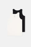 White-Black 2 PACK BOY COTTON ATHLETTE