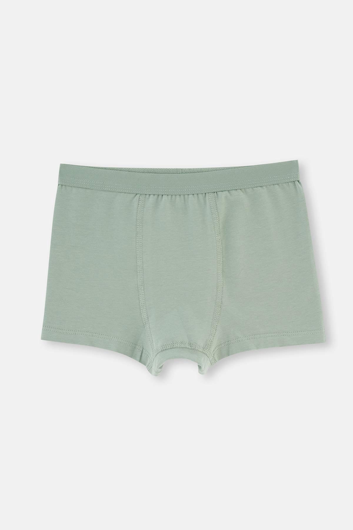 Yeşil 2'Li Erkek Çocuk Pamuklu Boxer