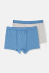 Blue-Grey Melange MEN COTTON BOXER 2PACK