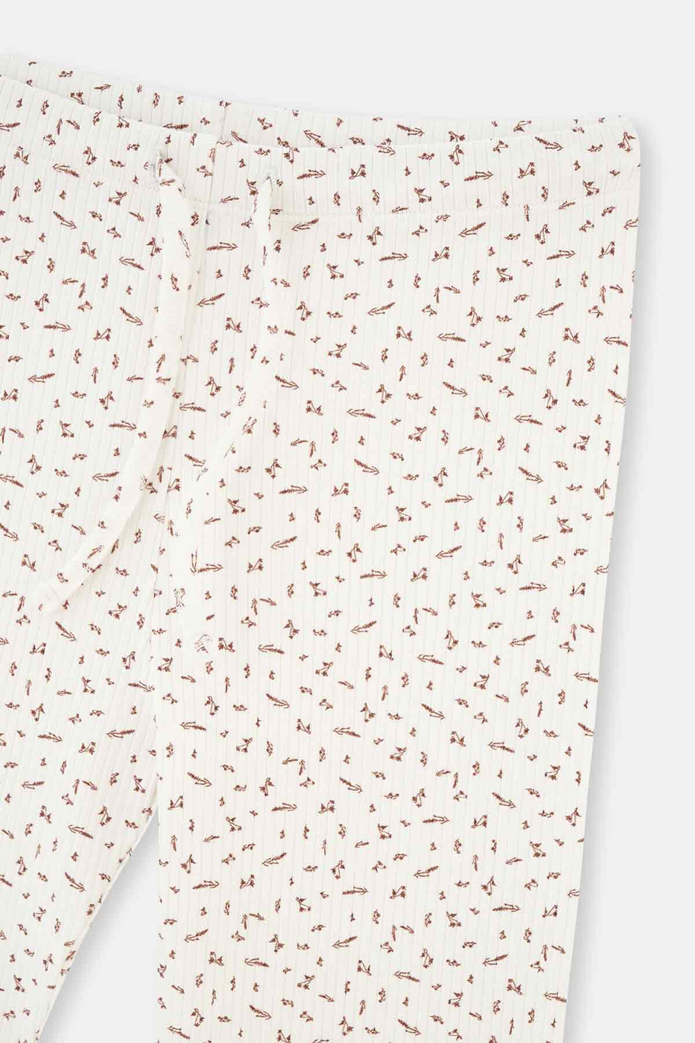 Ecru SIZE PRINTED LONG SLEEVE HALF-PLEED PAJAMAS SUIT