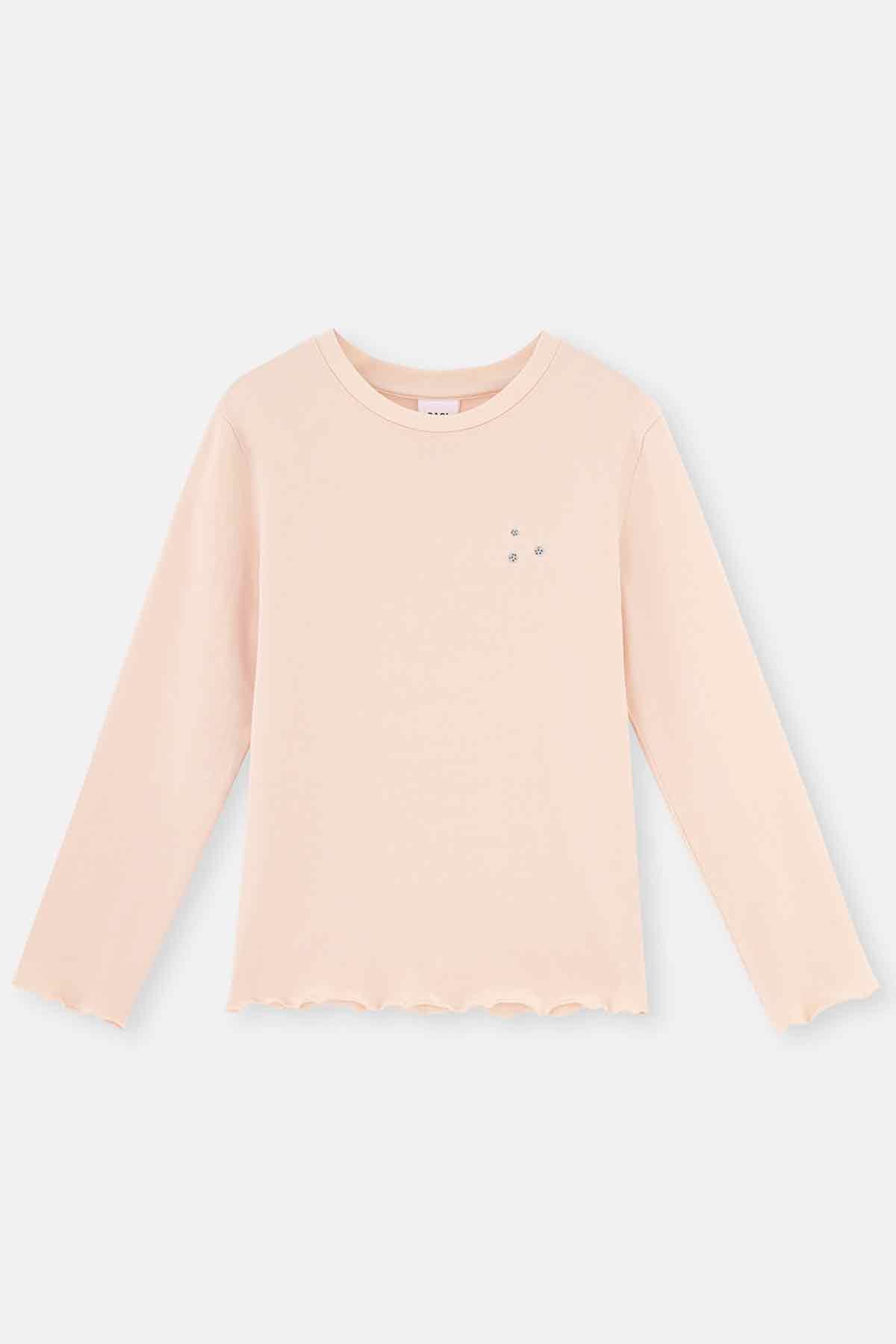 Powder FLOWER PRINT DETAILED LONG SLEEVE CREW-NECK PAJAMAS SUIT