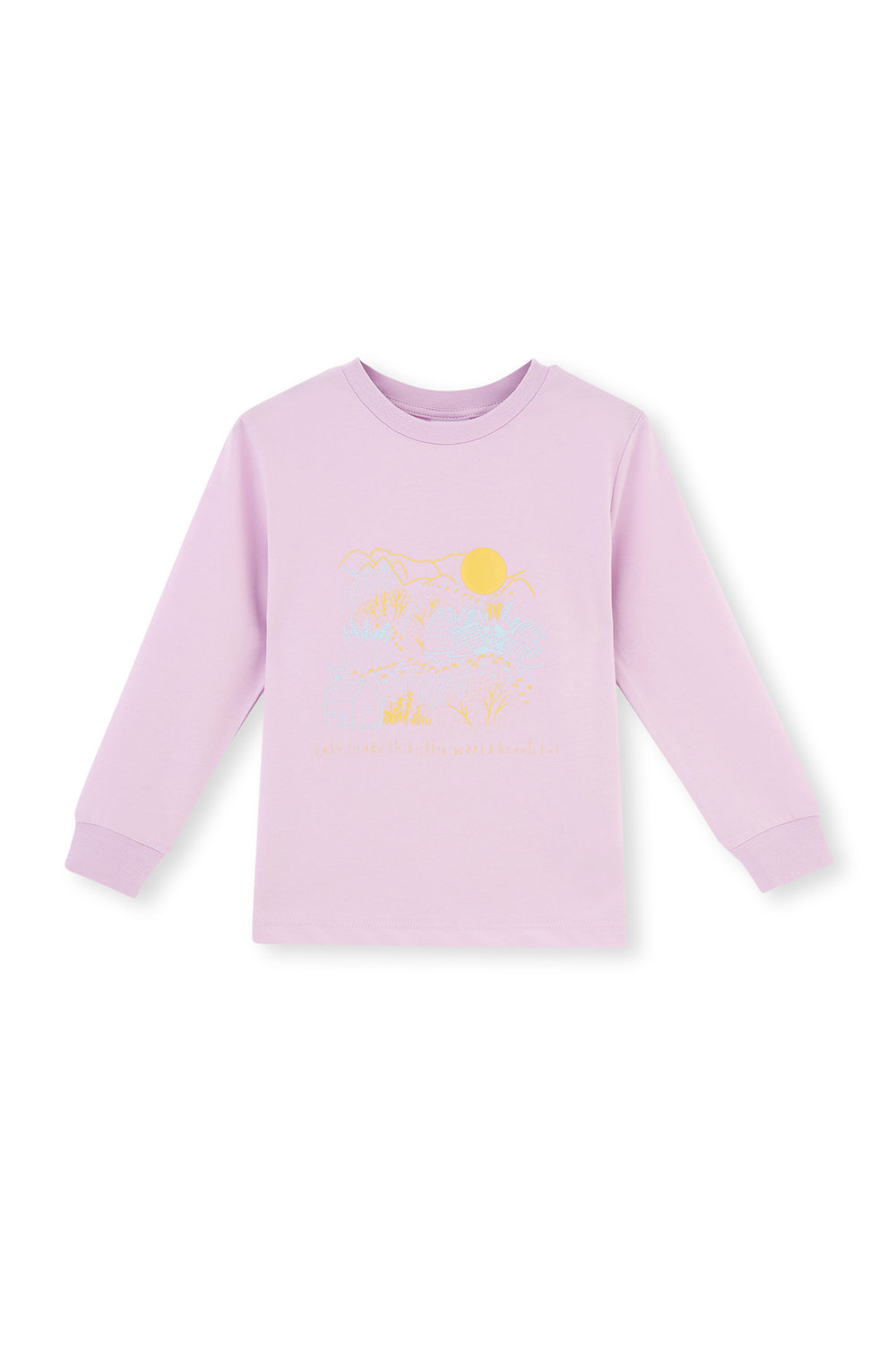 Lila Baskı Detaylı Uzun Kollu Pijama Takımı