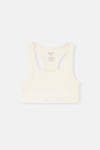 Ecru-Powder 2-PACK GIRL COTTON RIB BUSTIER