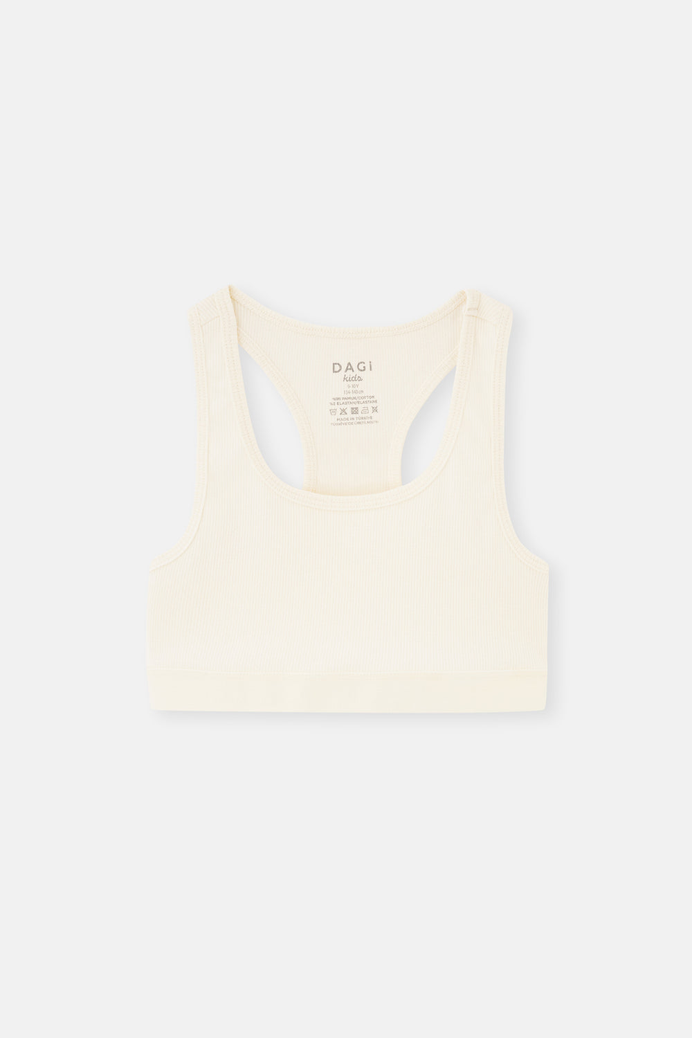 Ecru-Powder 2-PACK GIRL COTTON RIB BUSTIER