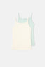 Green-Ecru 2-PACK GIRL COTTON RIB ATHLETTE
