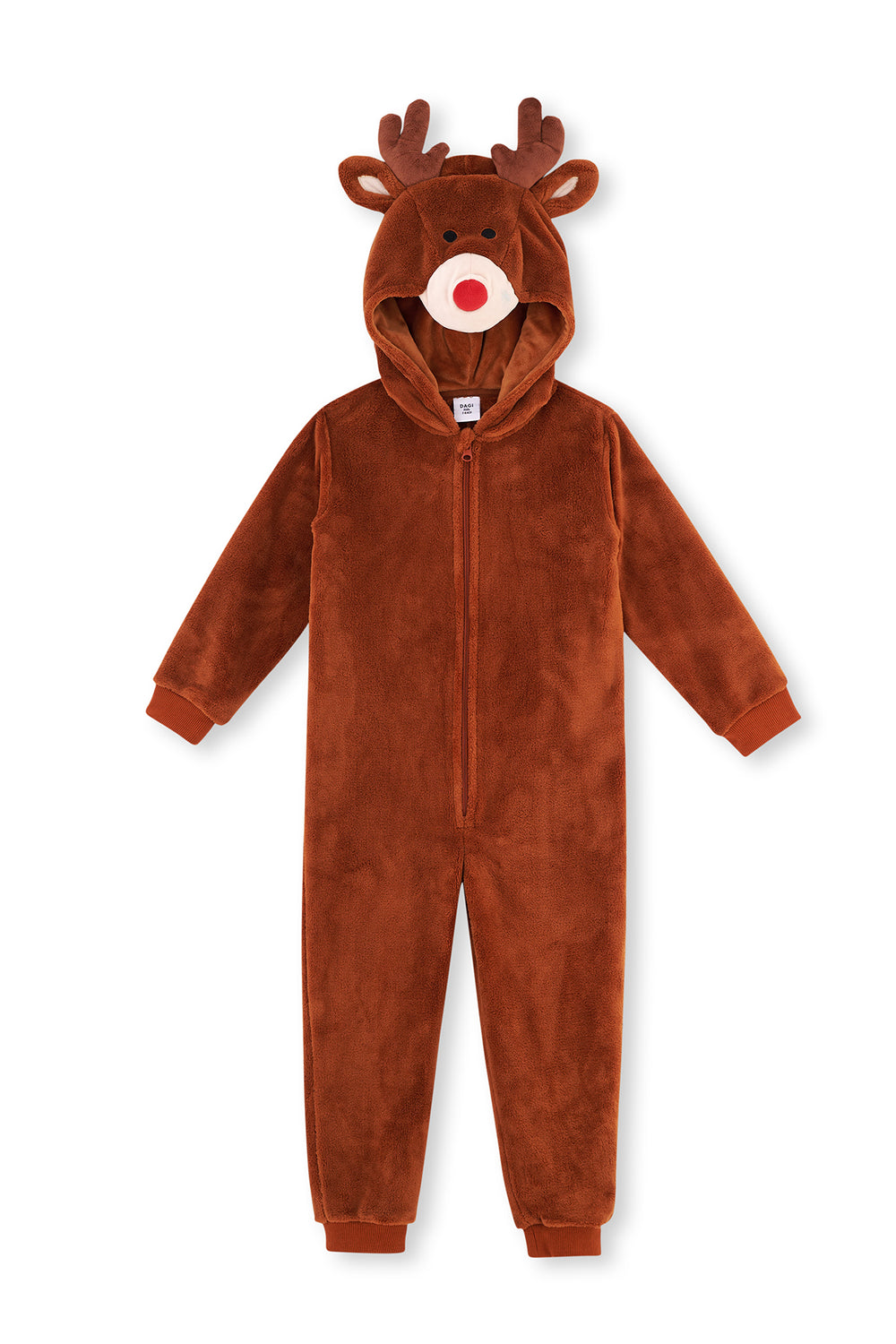Light Brown UNISEX JUMPSUIT WITH DEER HAT