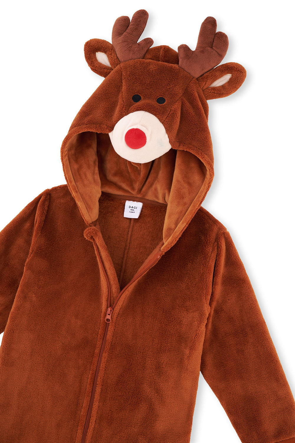 Light Brown UNISEX JUMPSUIT WITH DEER HAT