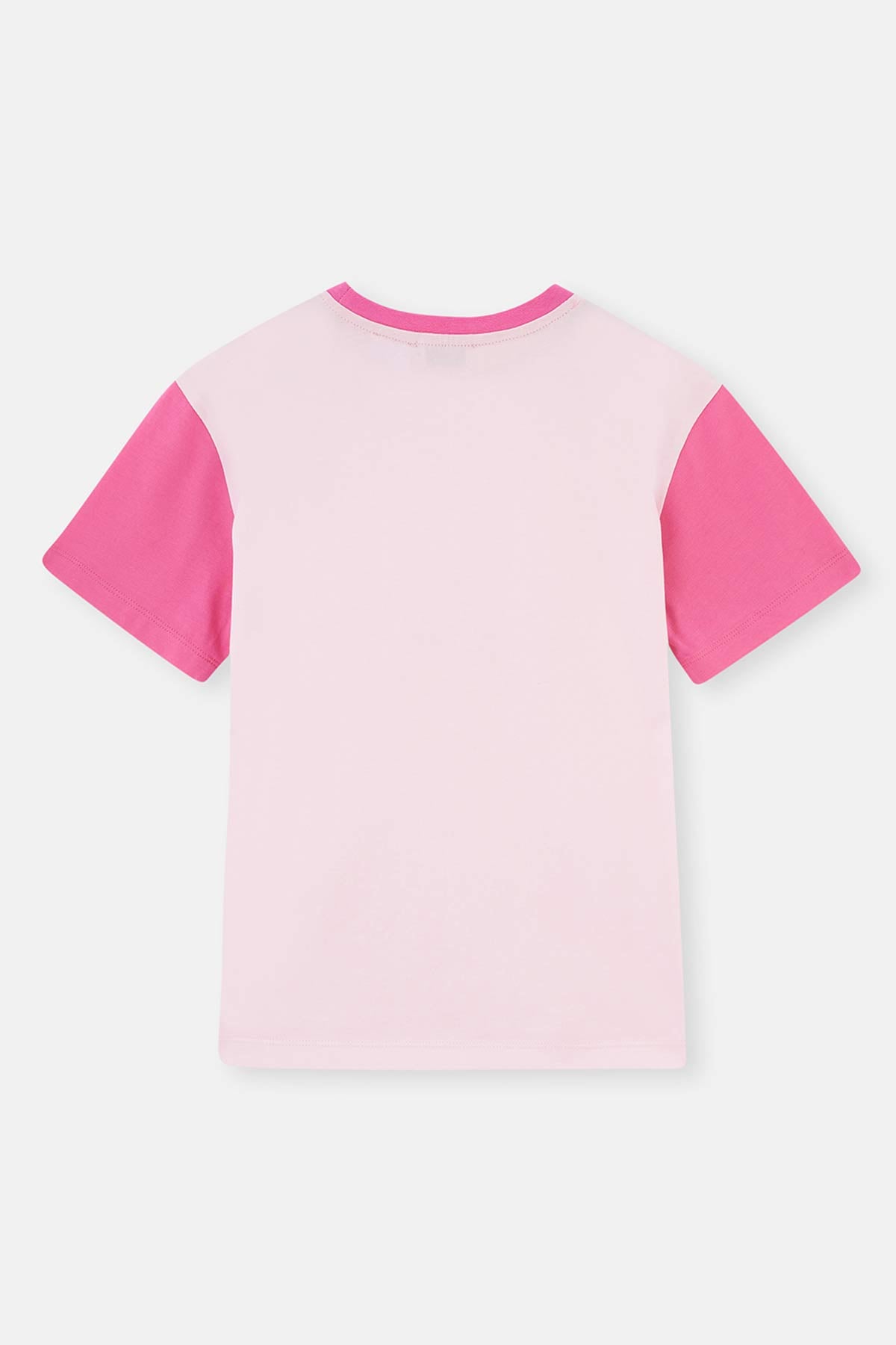 Pembe Barbie Lisans Baskılı Kısa Kollu Bisiklet Yaka T-Shirt