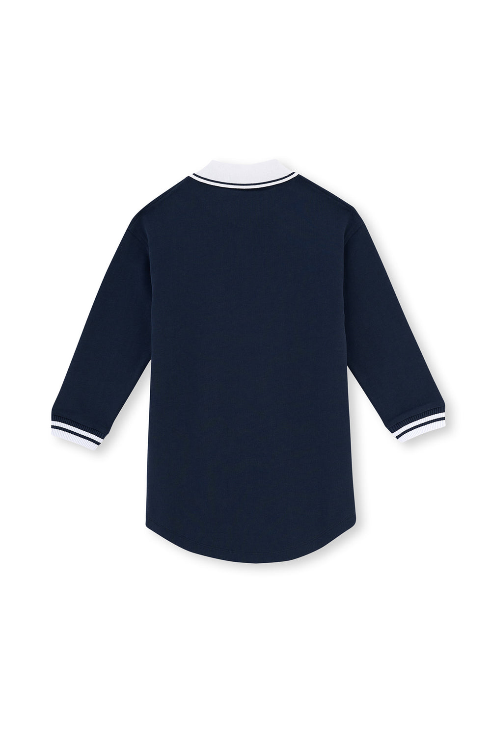 Navy POLO COLLAR PRINT DETAILED COLLEGEE DRESS