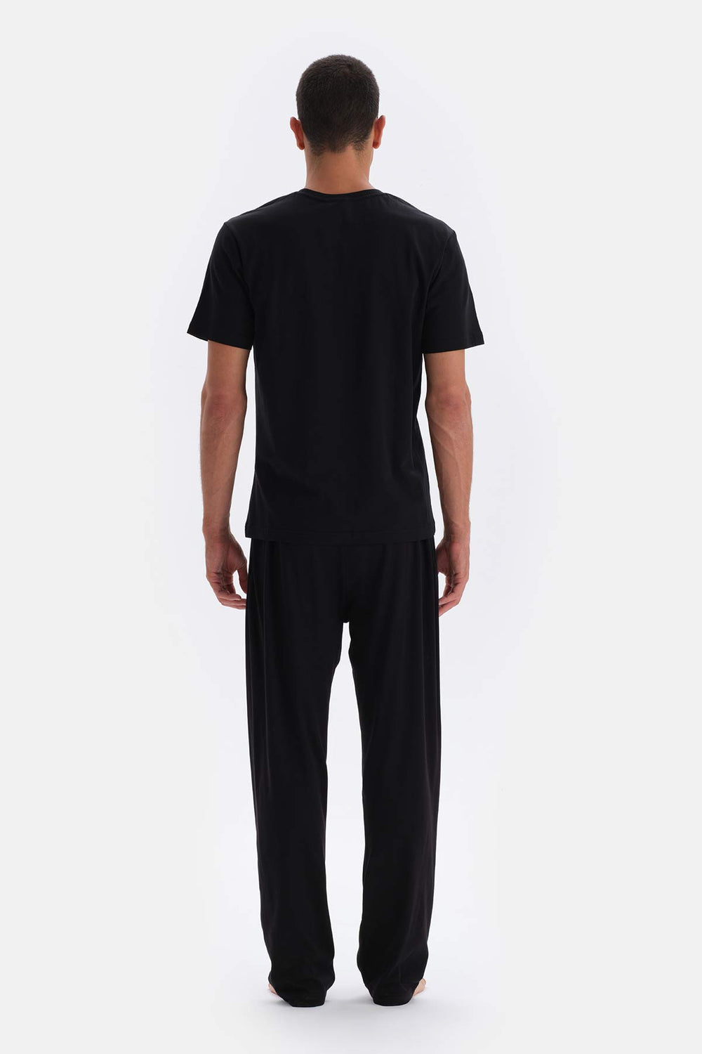 Black CREW-NECK SUPIMA COTTON SHORT SLEEVE T-SHIRT