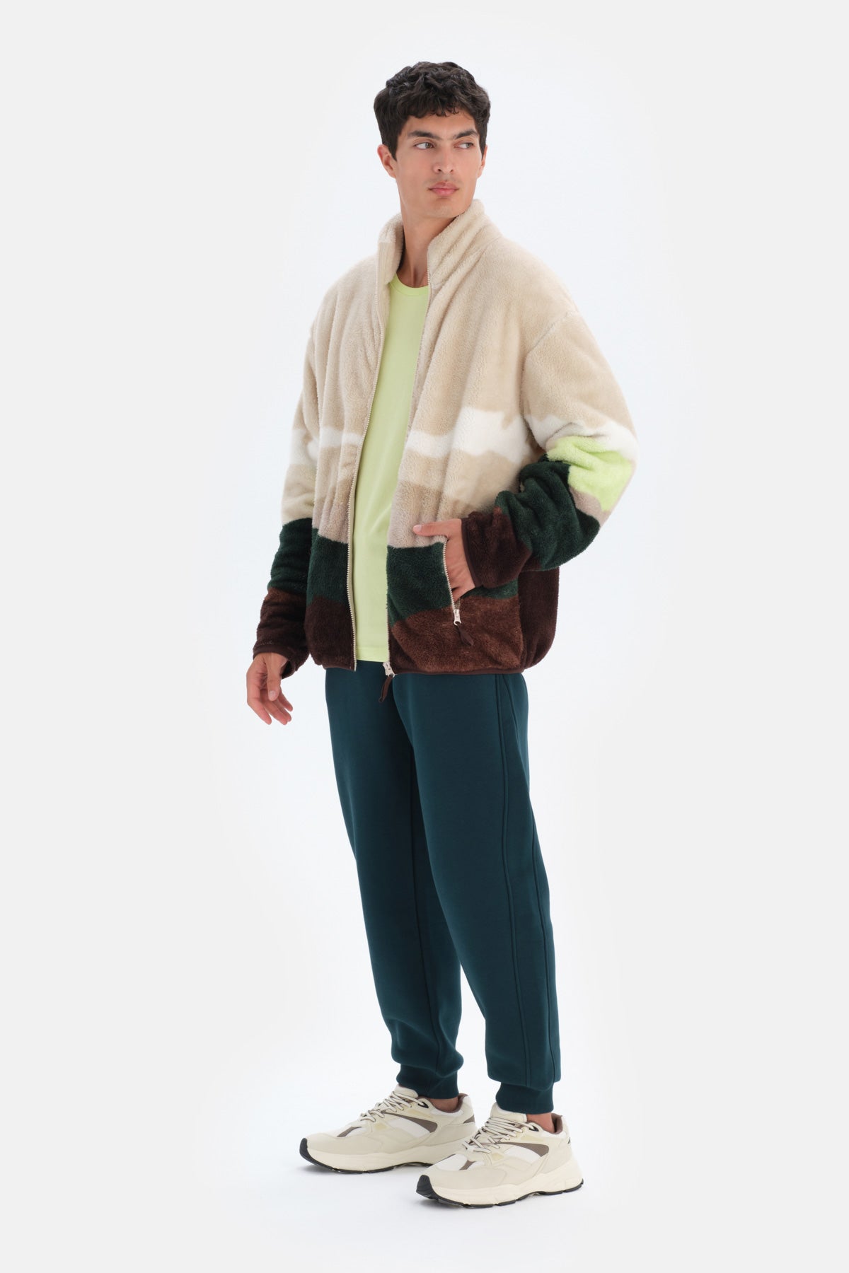 Multicolor Dagi Active Dağ Baskılı Polar Sweatshirt