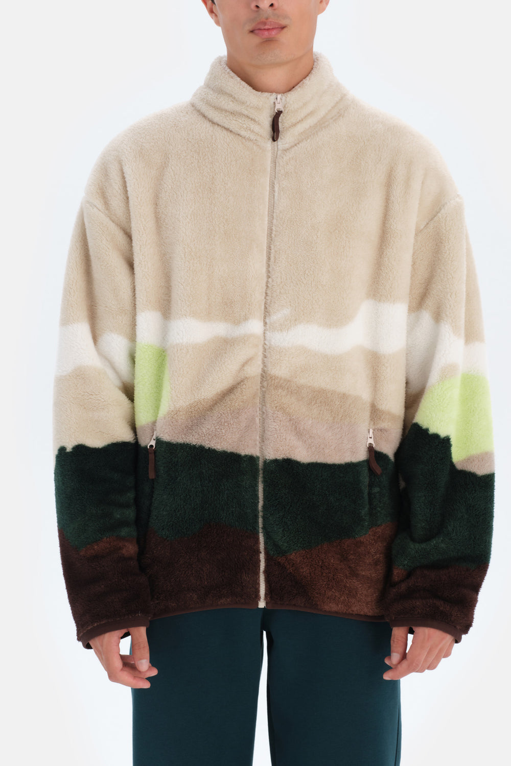 Multicolor Dagi Active Dağ Baskılı Polar Sweatshirt