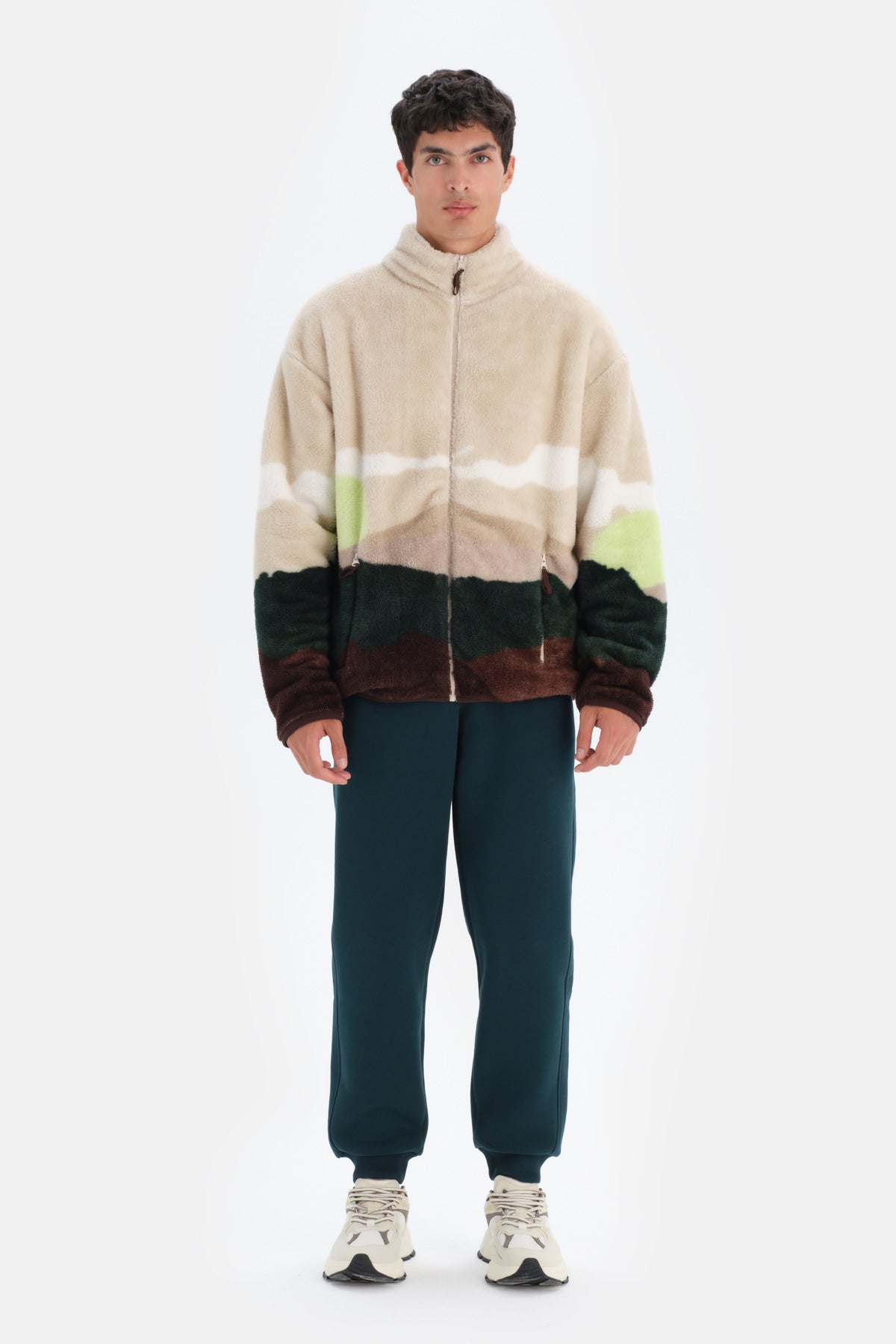 Multicolor Dagi Active Dağ Baskılı Polar Sweatshirt