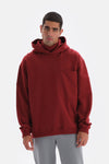 Bordeaux POCKET DETAILED HOODED SWEATSHIRT