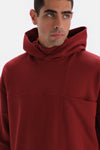 Bordeaux POCKET DETAILED HOODED SWEATSHIRT
