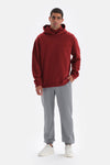 Bordeaux POCKET DETAILED HOODED SWEATSHIRT