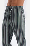 Smoke SHIRT COLLAR STRIPED COTTON MODAL PAJAMAS SUIT