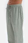Mint Green LONG SLEEVE PRINT DETAILED PAJAMAS SUIT WITH HALF-PLOT