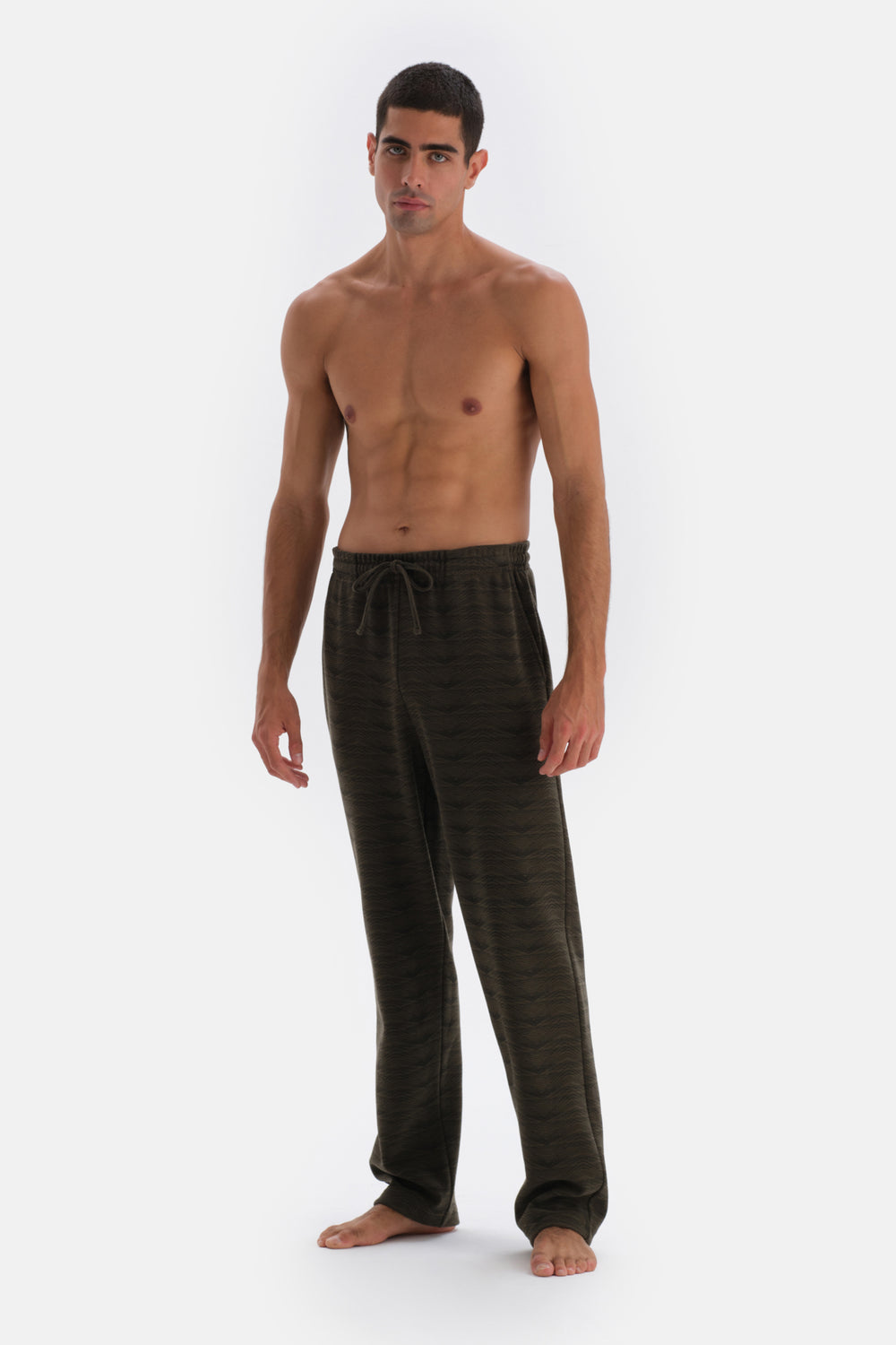 Lacivert Bisiklet Yaka Nakış Detaylı Örme Pijama Takımı