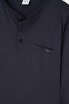Navy HALF-PLOT PRINT KNITTED PAJAMAS SET